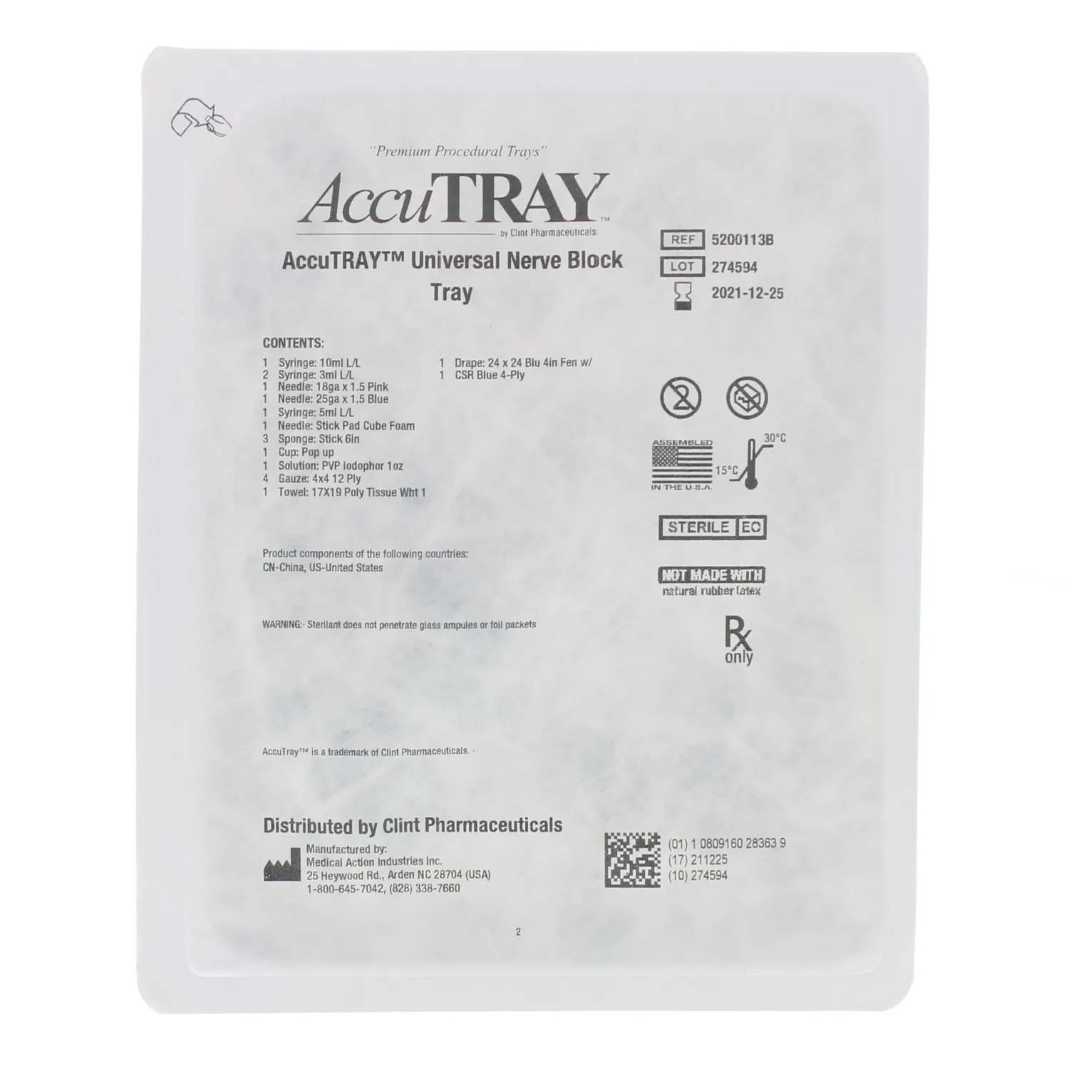 AccuTray™ Universal Nerve Block Tray